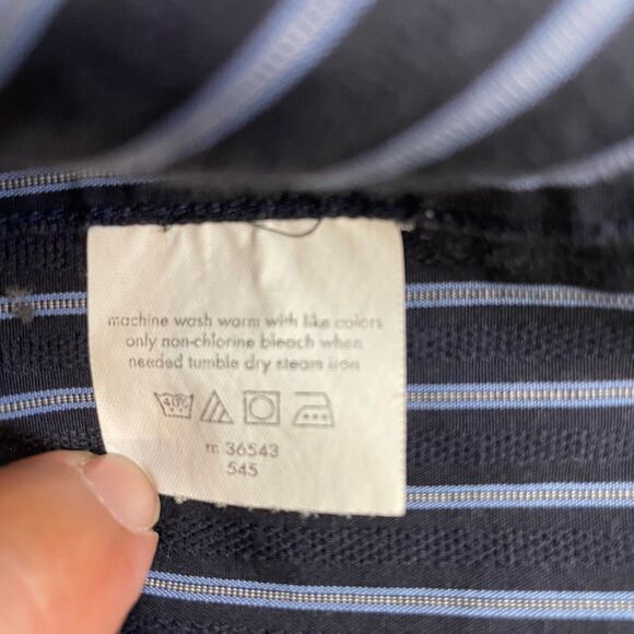 BCBG Attitude Blue Pinstripe Modern Fit Button Up-L - Picture 10 of 11